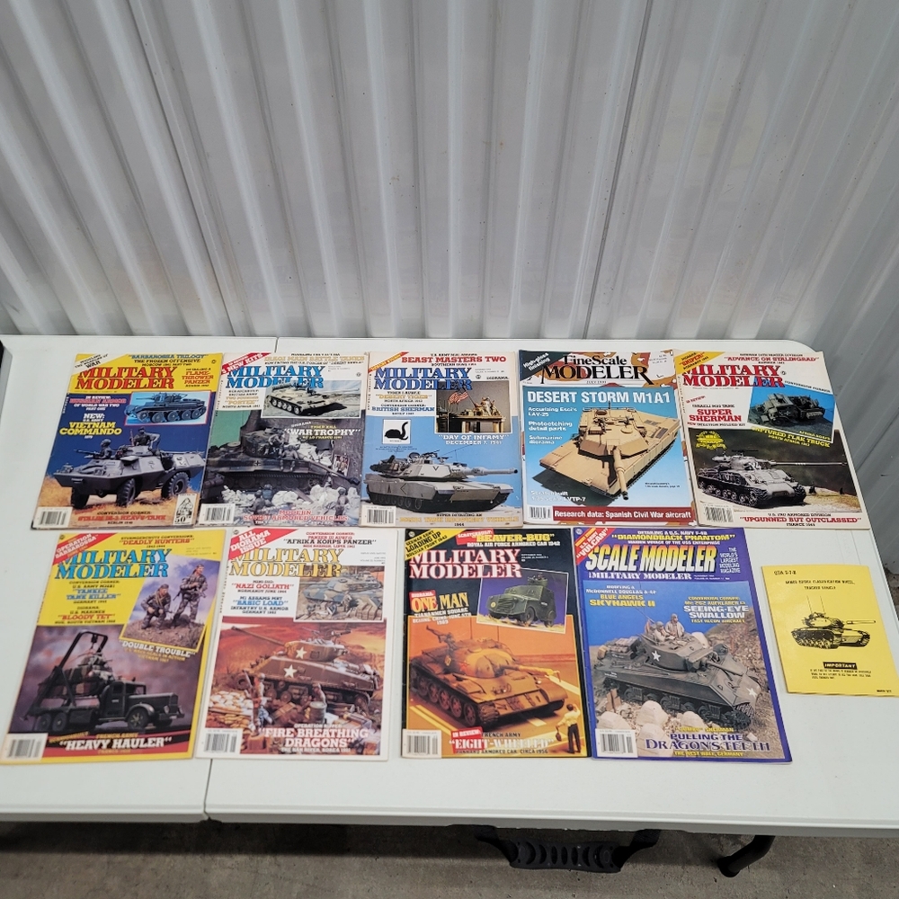 Lot Of 9 Military Modeler Magazines 1990-1994 + Tracked Vehicle 1977